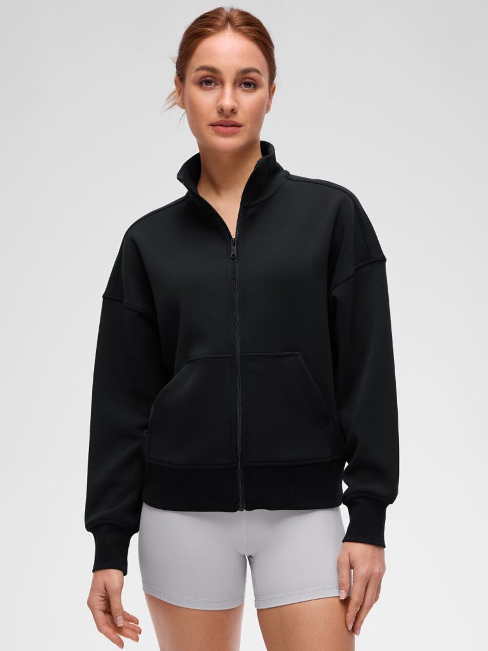 SoftAura High Mock Neck Full Zip Jacket